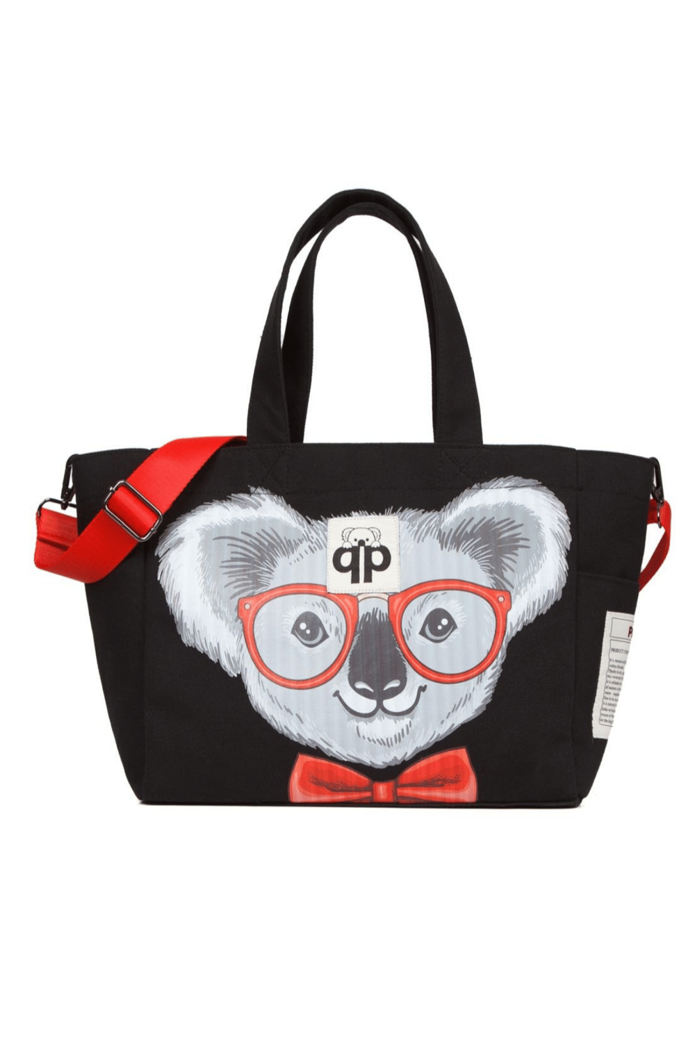 qp Ponza Siyah - Koala Desenli Kadın El ve Omuz Çantası QP1004-00
