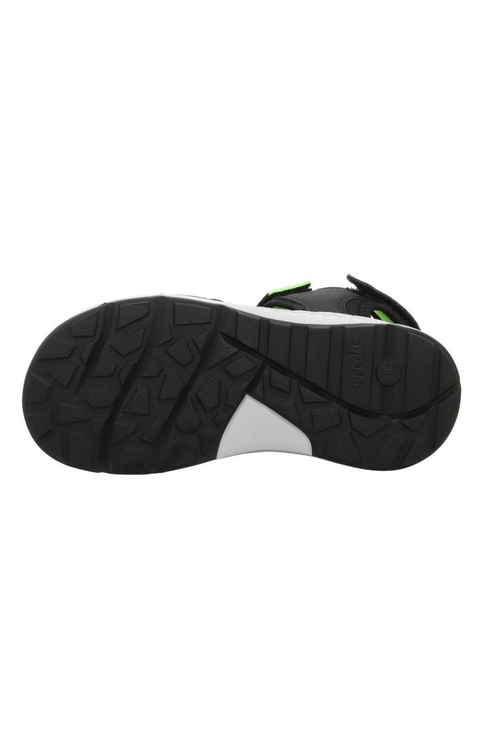 Superfit Criss Cross Çocuk Siyah Yeşil Sandalet 000584-0000