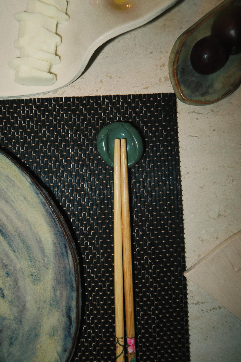 6'lı Stoneware Mavi Sushi Altlığı