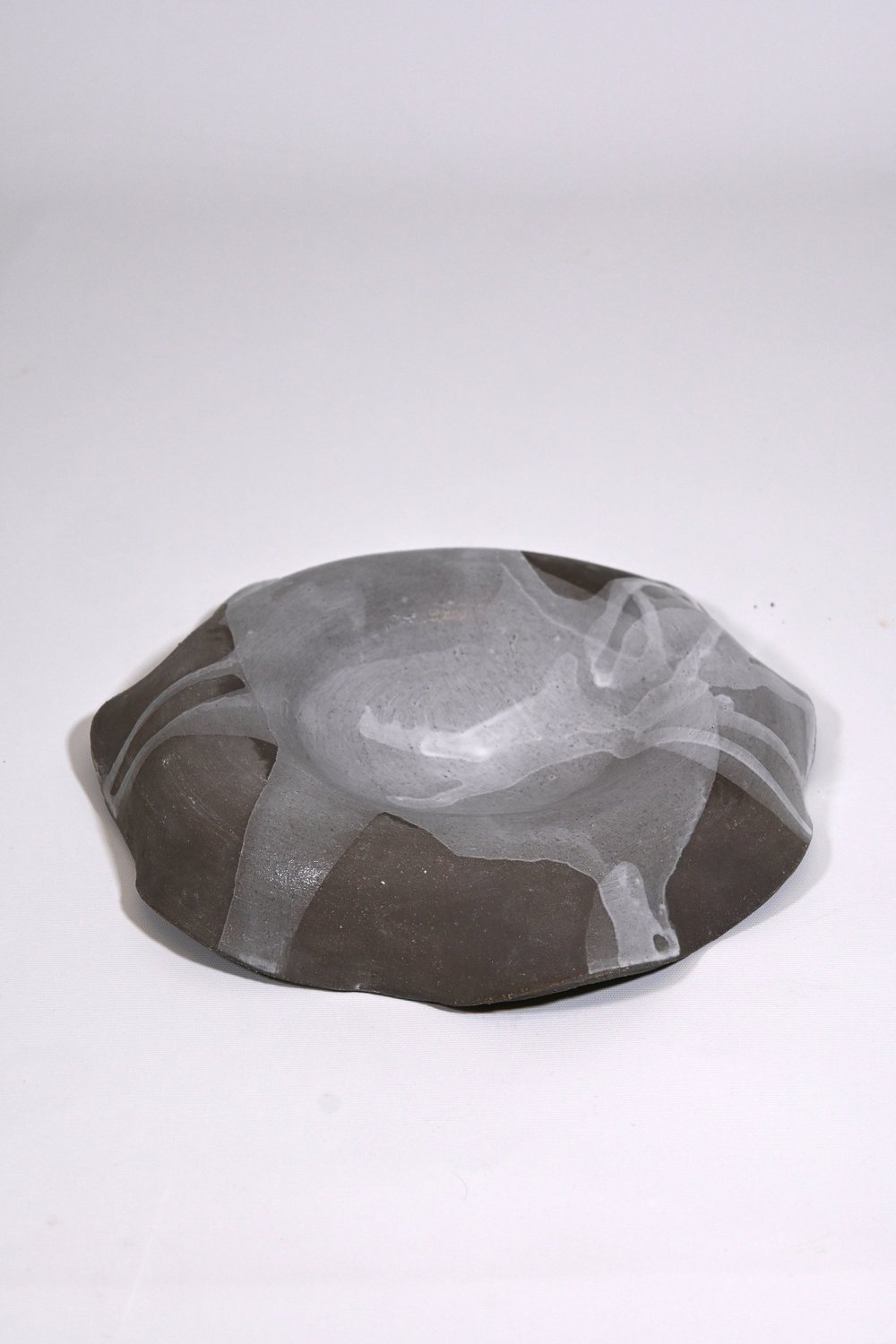 Stoneware Gri Sunum Tabağı