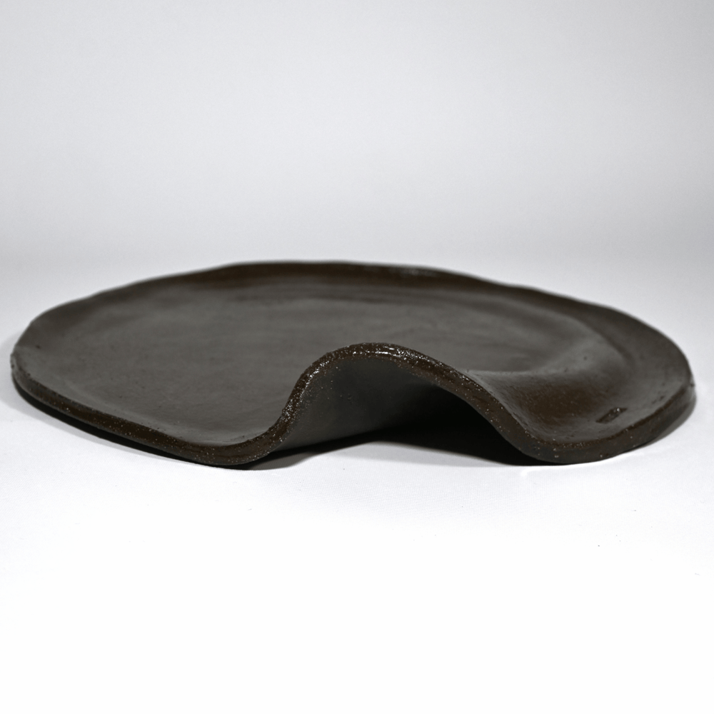Stoneware Kahverengi Amorf-2 Sunum Tabağı