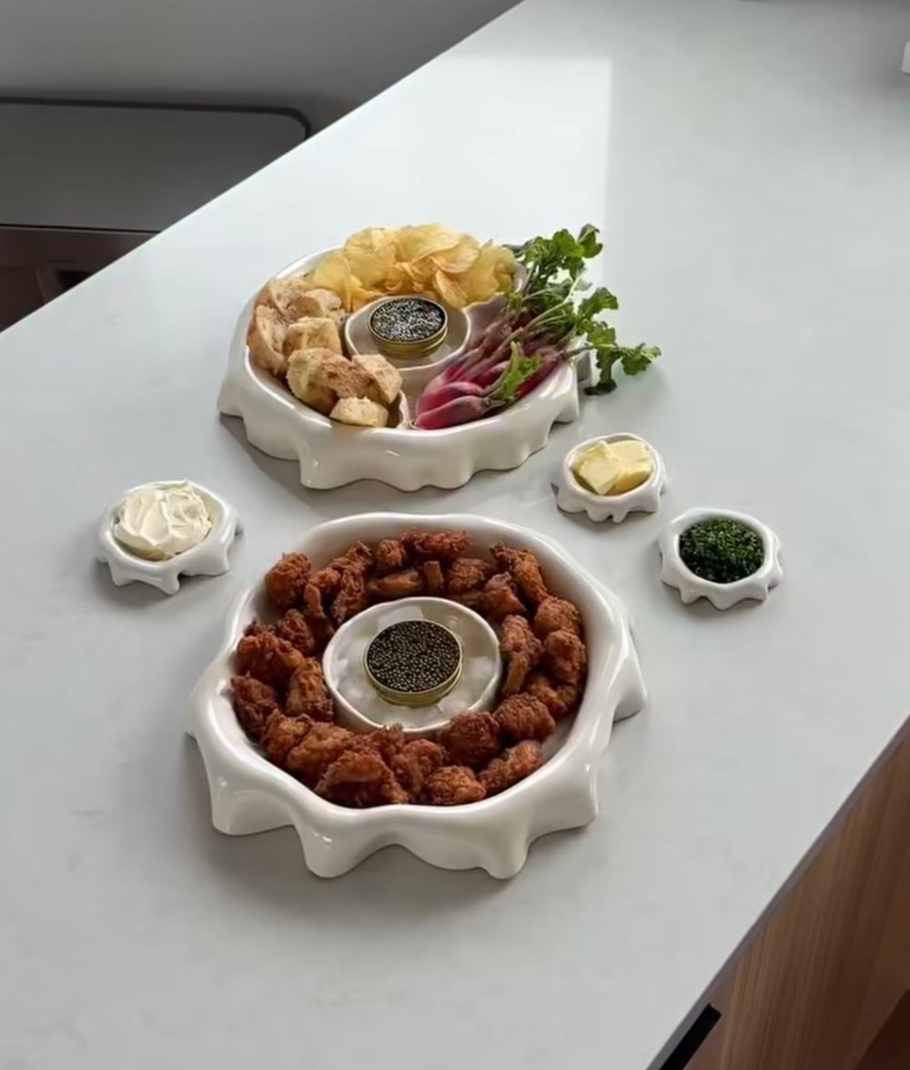 3'lü Stoneware Sunum Tabak Seti