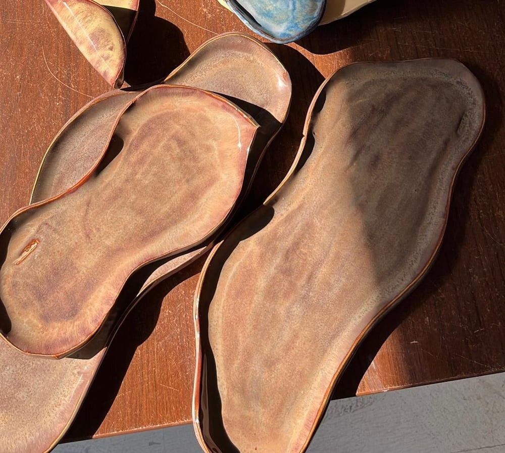 Stoneware 3'lü Kiremit Sunum Tabağı