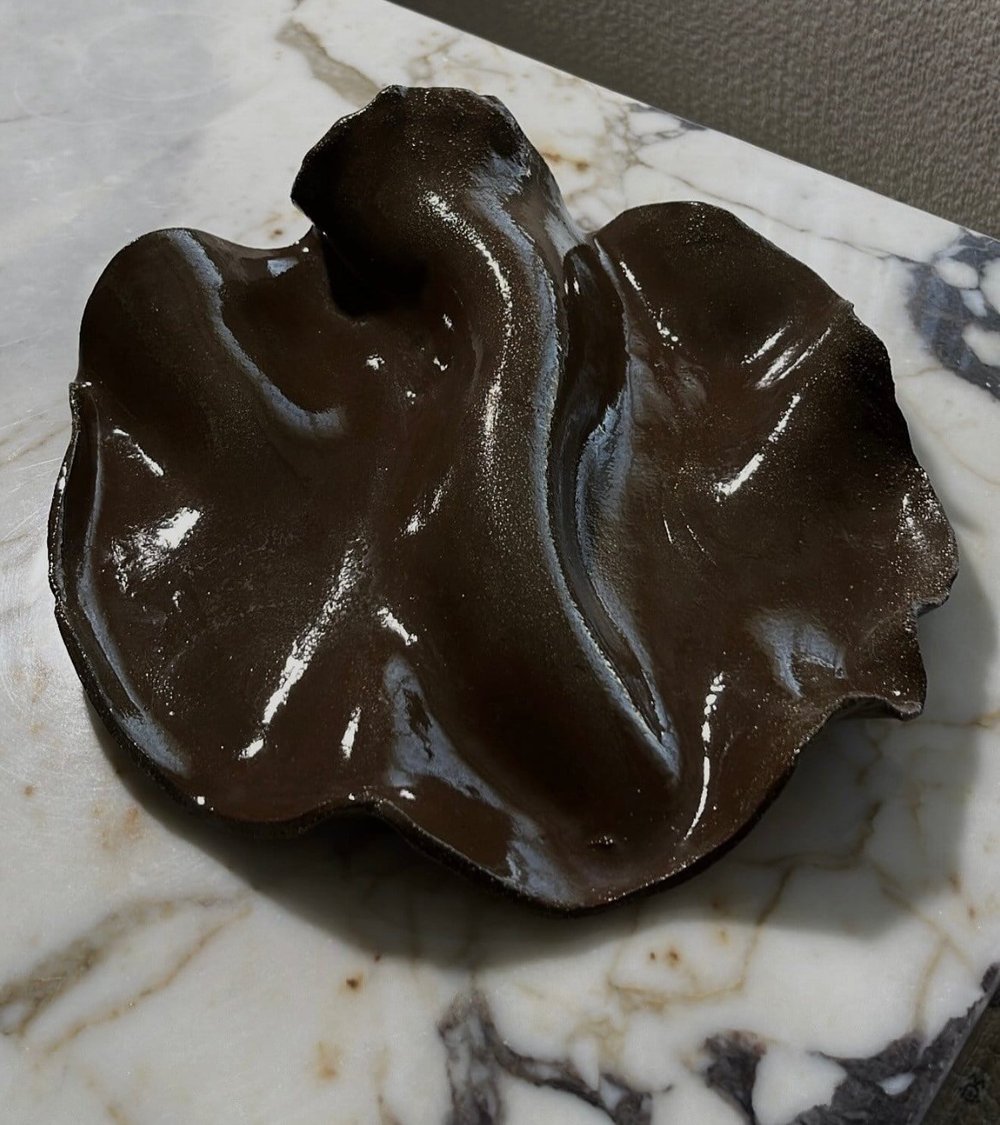 Stoneware Kahverengi Dağ Sunum Tabağı