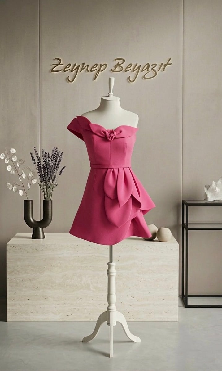 Pembe Mini Elbise
