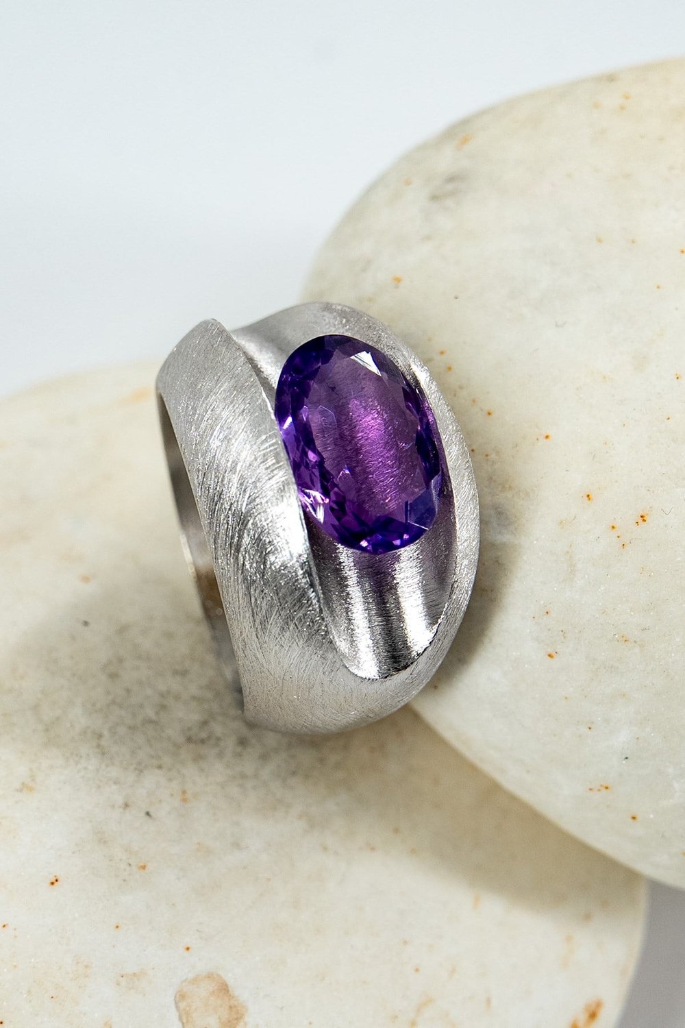 Amethyst (Ametist) Gümüş Yüzük