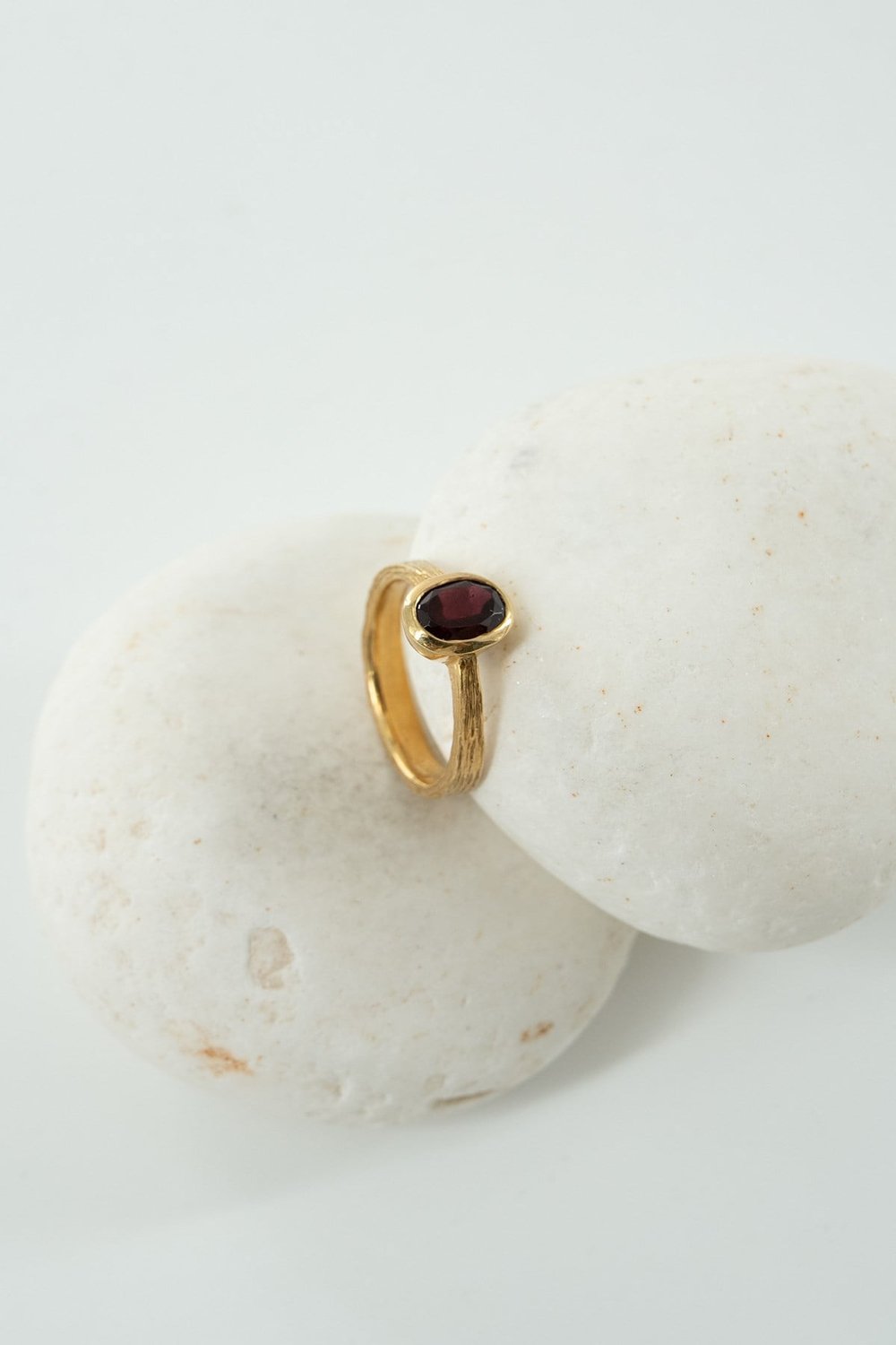 Garnet Taşlı Gümüş Yüzük