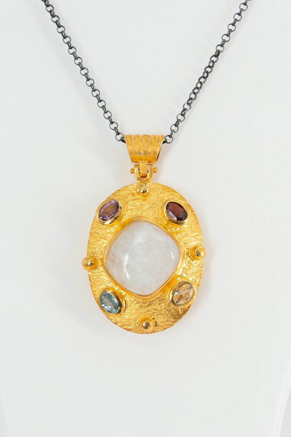 Moon Stone Taşlı Gümüş Kolye