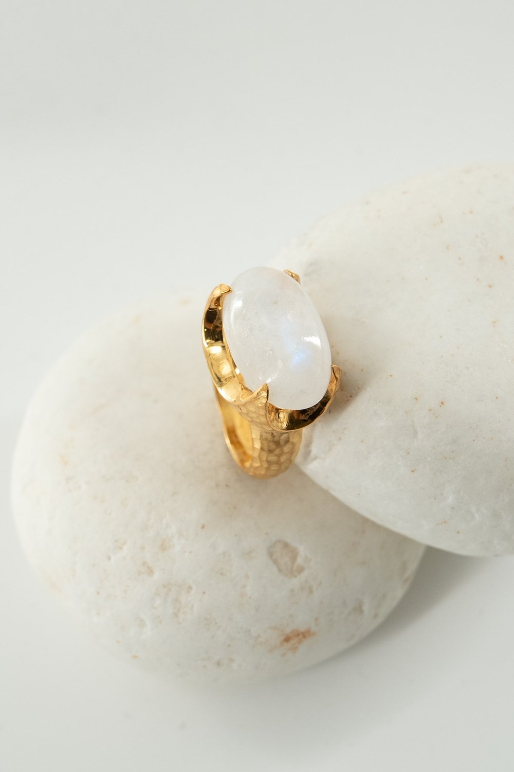 Moon Stone Taşlı Gümüş Yüzük 