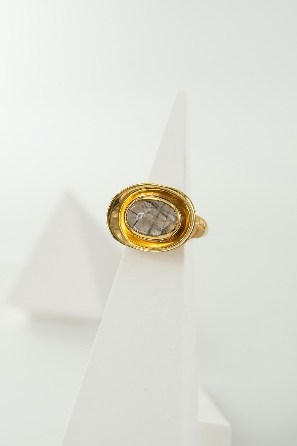 Rutil Quartz Taşlı Gümüş Yüzük 