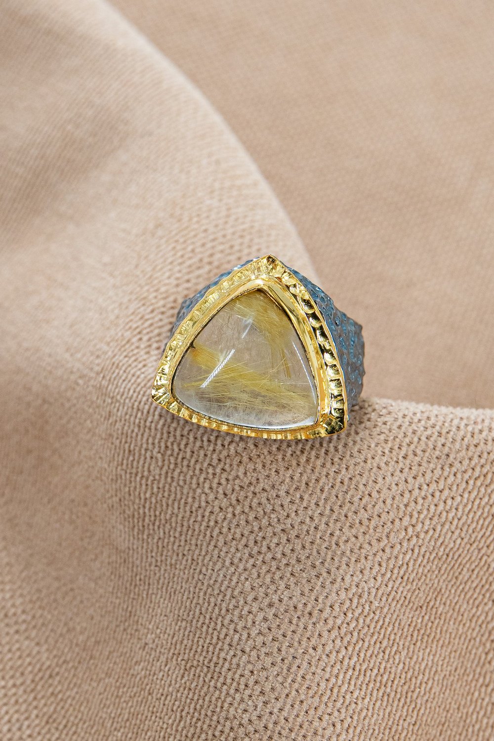 Rutil Quartz Taşlı Gümüş Yüzük
