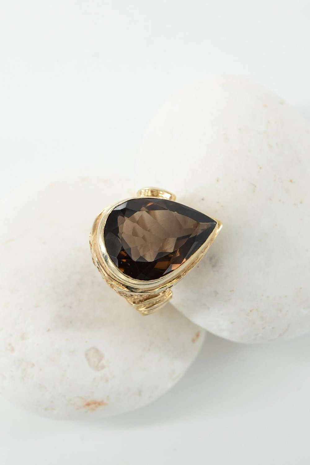 Smoky Quartz Taşlı Gümüş Yüzük