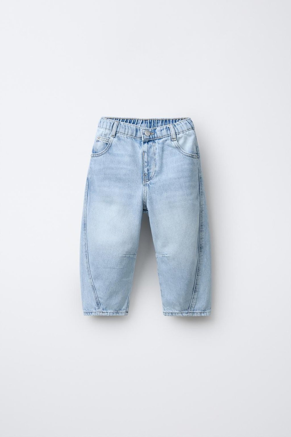  Erkek Çocuk Açık Mavi Baggy Jean Pantolon Rahat Kalıp Günlük Kullanım