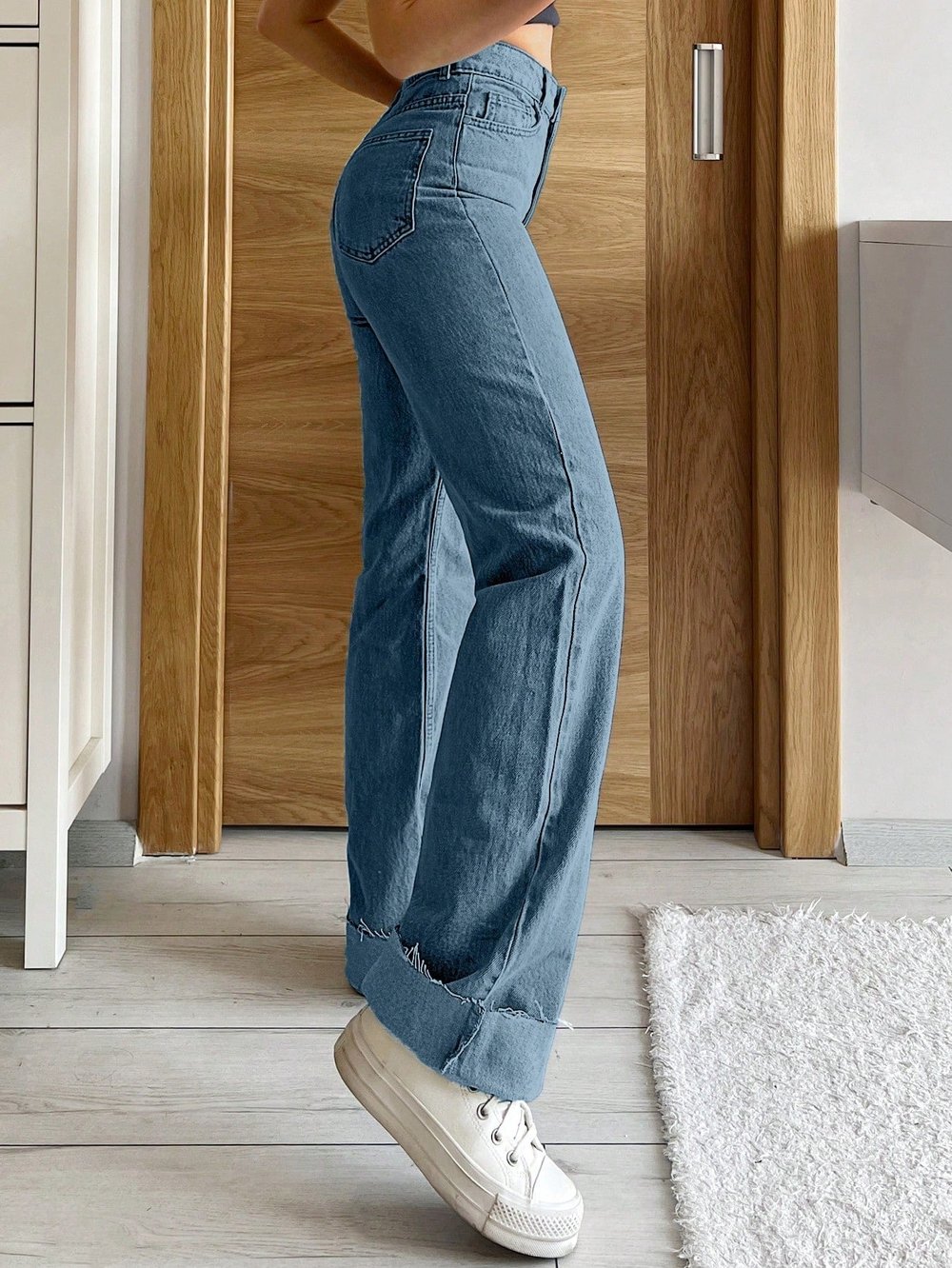 Yüksek Bel Geniş Paça (Wide Leg) Kadın Jean Pantolon — Rahat Kalıp Günlük Denim