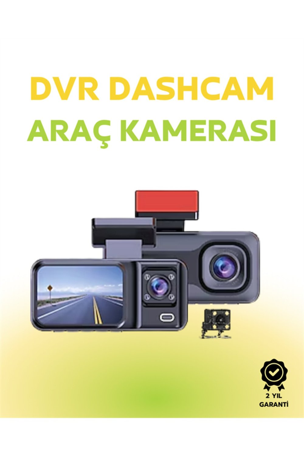 1080p Ön, 720p Arka ve İç Kamera ile %100 Kapsama – Gece Görüşlü Araç Kamerası