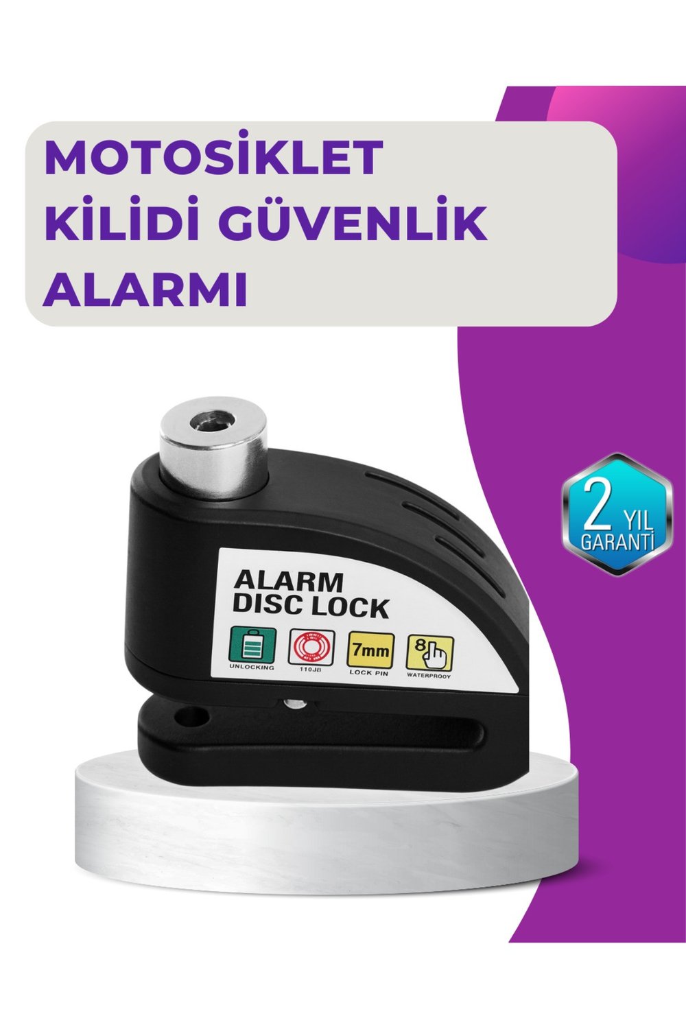 110 dB Alarm Disk Kilidi Motosiklet Scooter Bisiklet Güvenlik