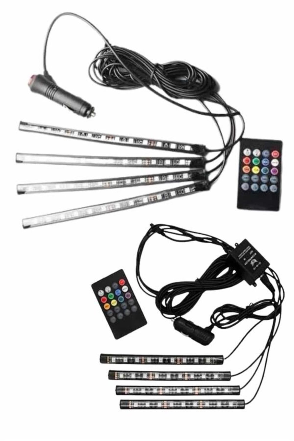 12'Lİ Şerit Led Işık RGB Sese ve Müziğe Duyarlı Araç İçi Ayak Altı