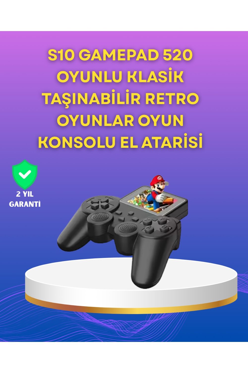 2.4 İnç Ekranlı 500 Oyunlu Taşınabilir Retro Oyun Konsolu, Şarjlı El Tipi Mini