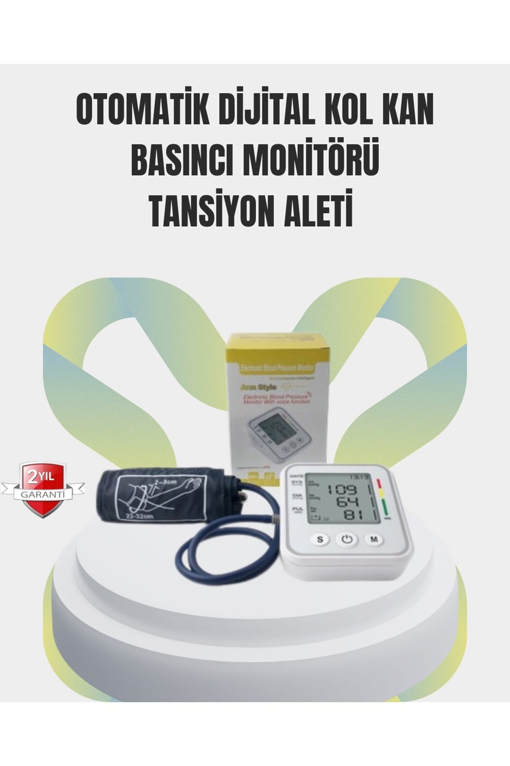 2 Kullanıcı Hafızalı USB Uyumlu Tansiyon Ölçer