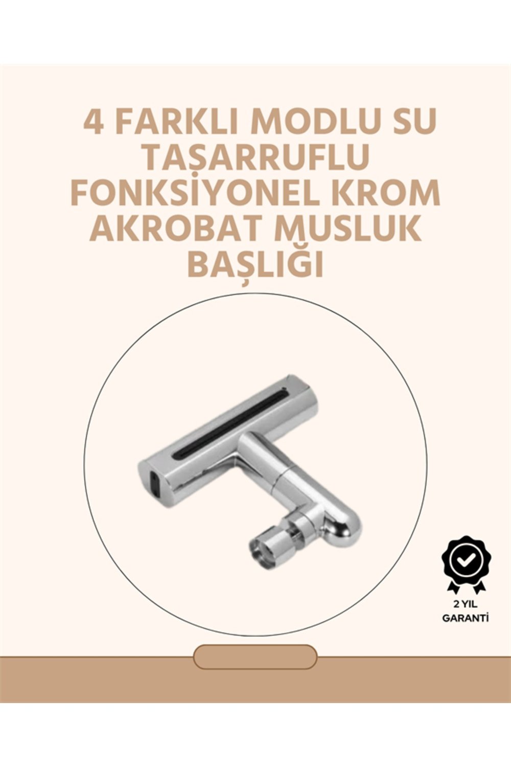 360° Dönüşlü Su Akışı Başlığı | 4'ü 1 Arada Kullanım