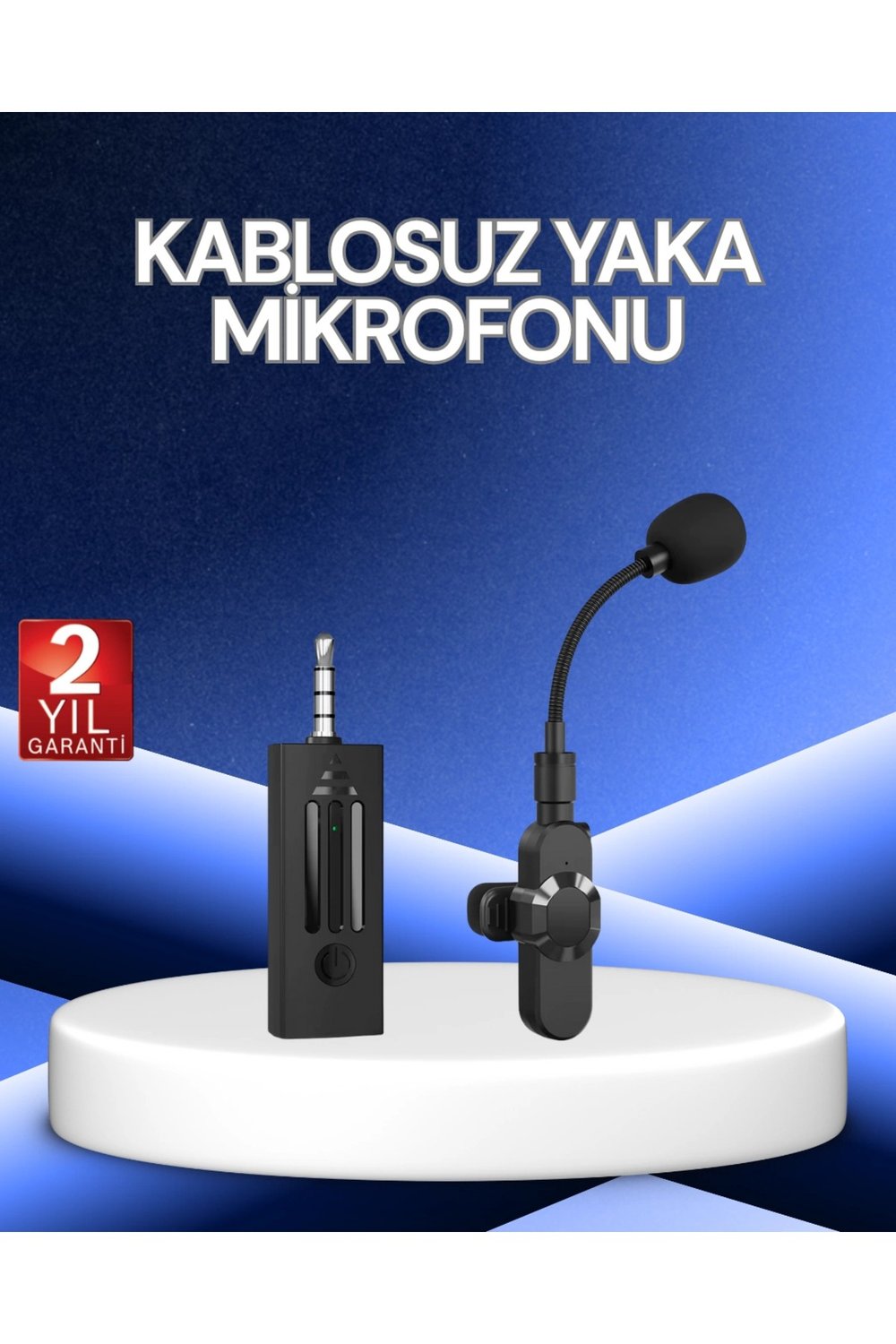 360° Kablosuz Yaka Mikrofonu – Gürültü Engelleme, 60m Menzil, Type-C Şarjlı