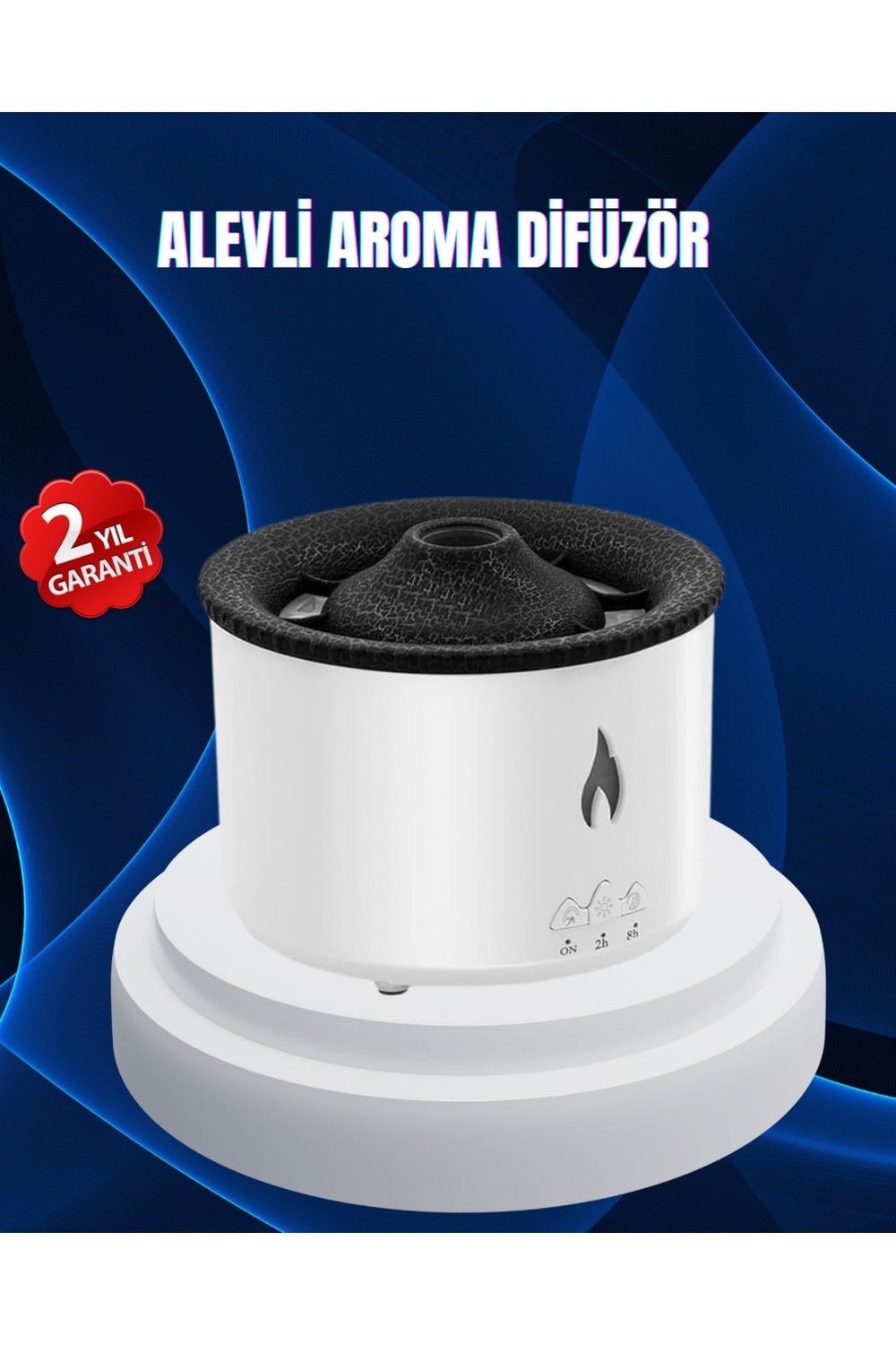 3D Alev Işıklı Aromaterapi Makinesi – 360 Ml Su Kapasiteli Sessiz Difüzör