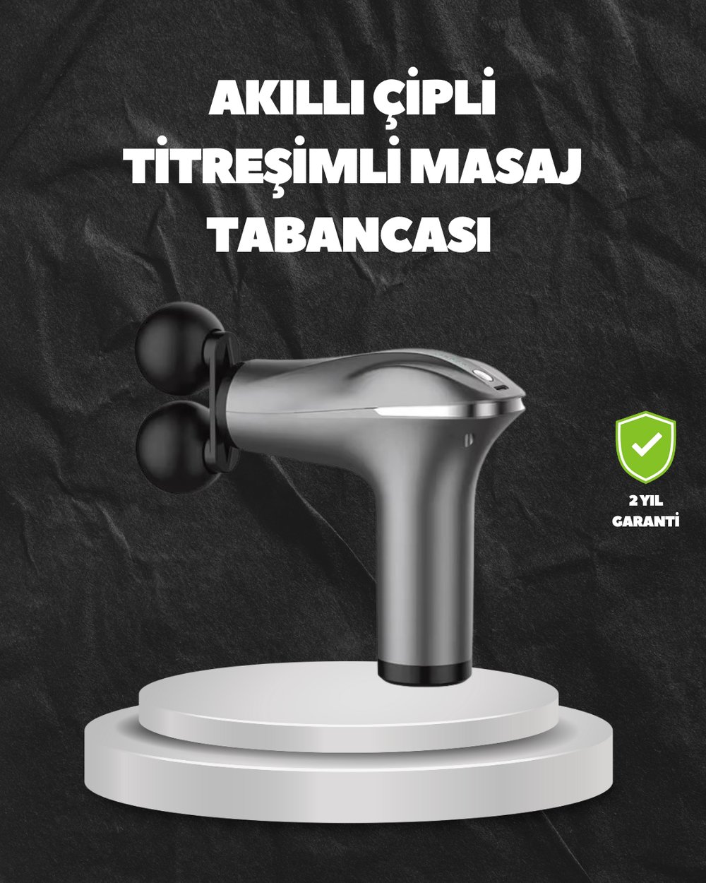 4 Başlıklı Şarjlı Masaj Tabancası Bel Sırt Boyun Bacak Kas Rahatlatıcı