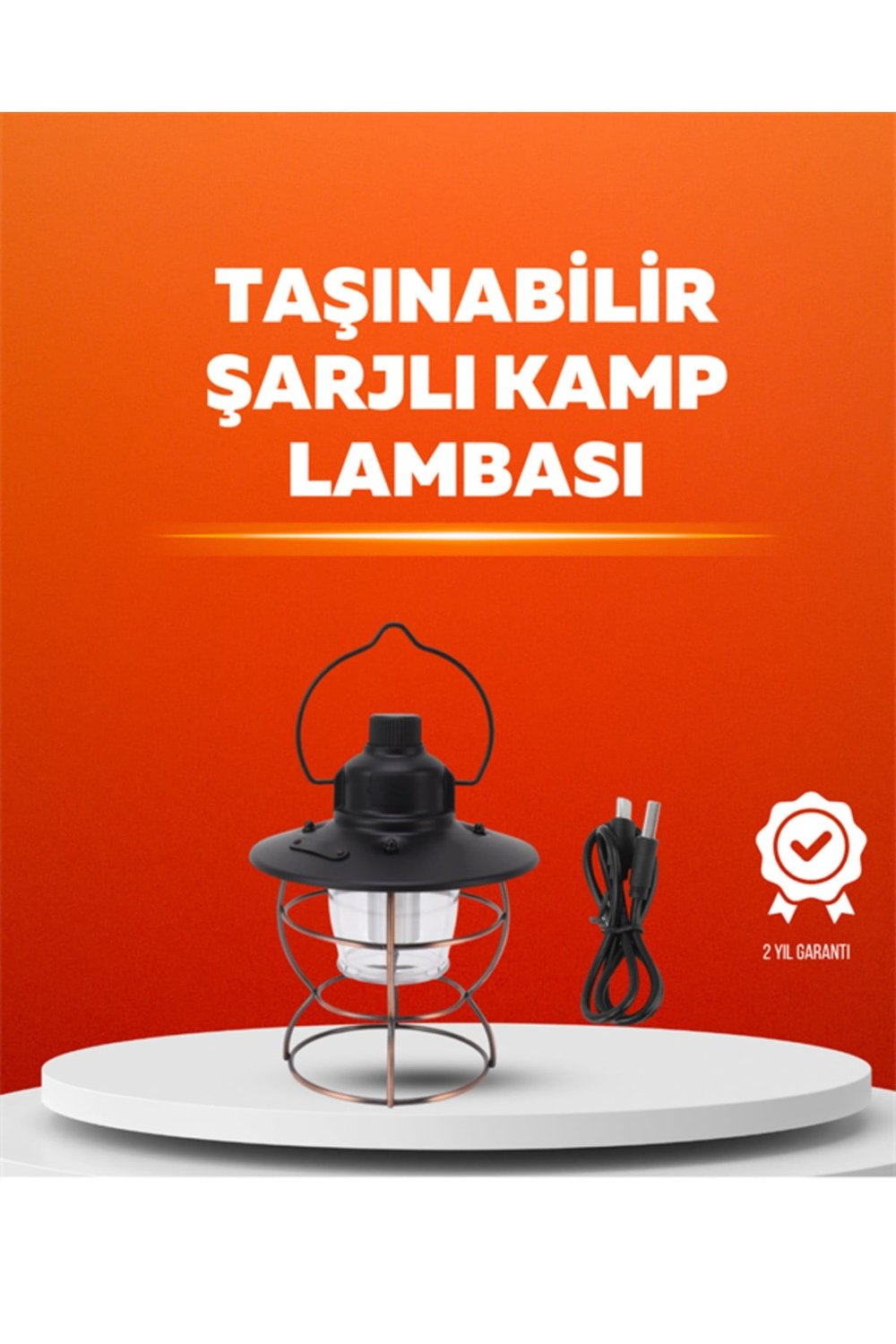 4 Fonksiyonlu Dekoratif Kamp Lambası – Tungsten Ampul, USB Çıkışlı