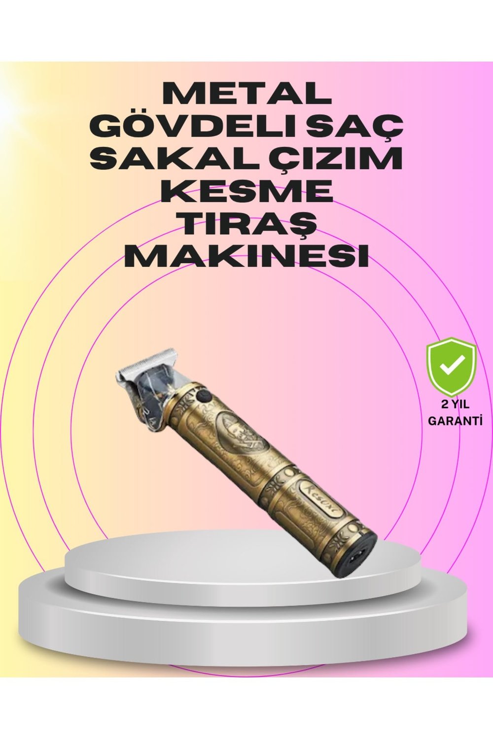 4 Kılavuz Taraklı Profesyonel Saç ve Sakal Kesme Makinesi
