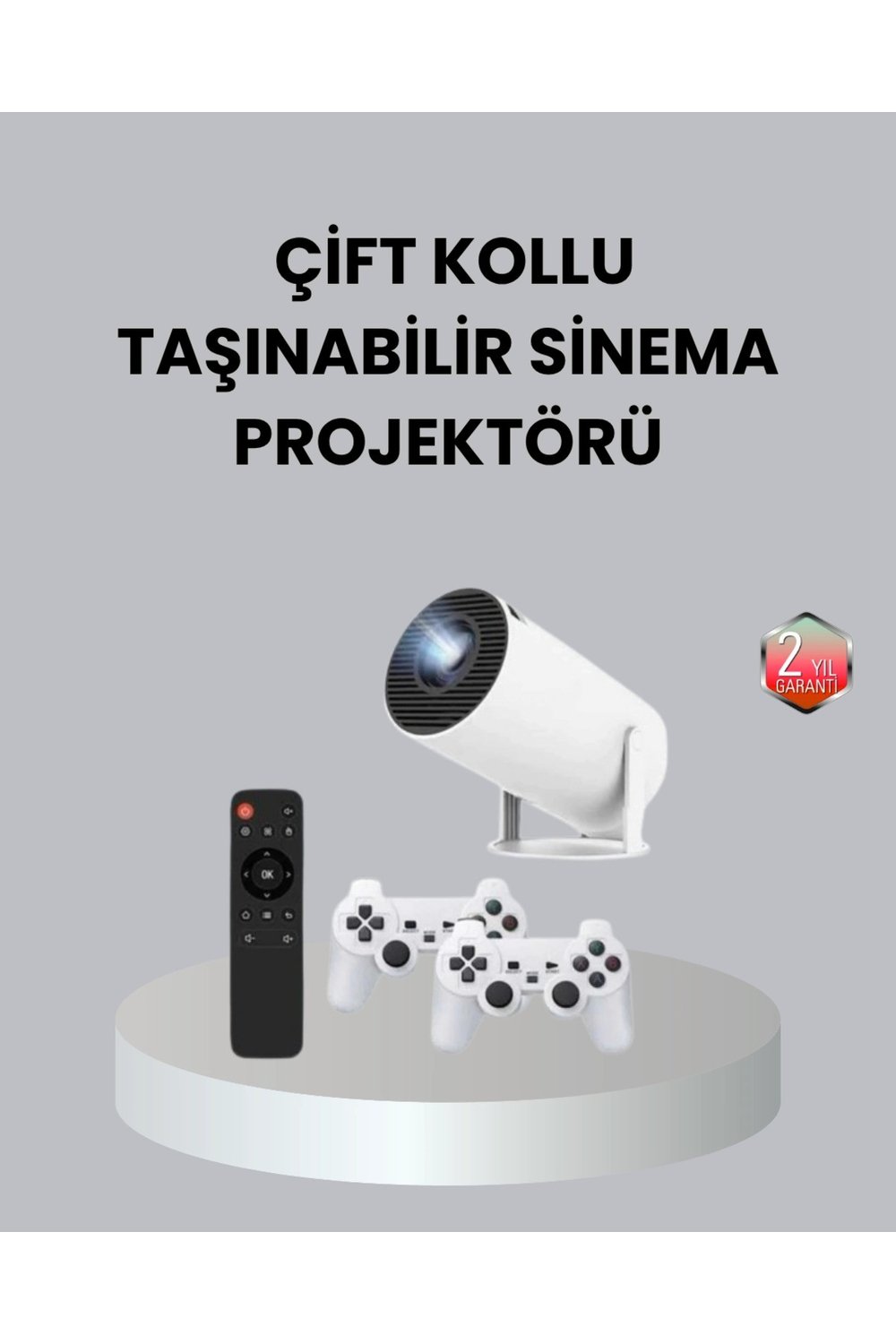 4K Wi-Fi 6 Projeksiyon Cihazı – 10.000+ Oyun Desteği, Kablosuz Bağlantı ve Çoklu Giriş Portl