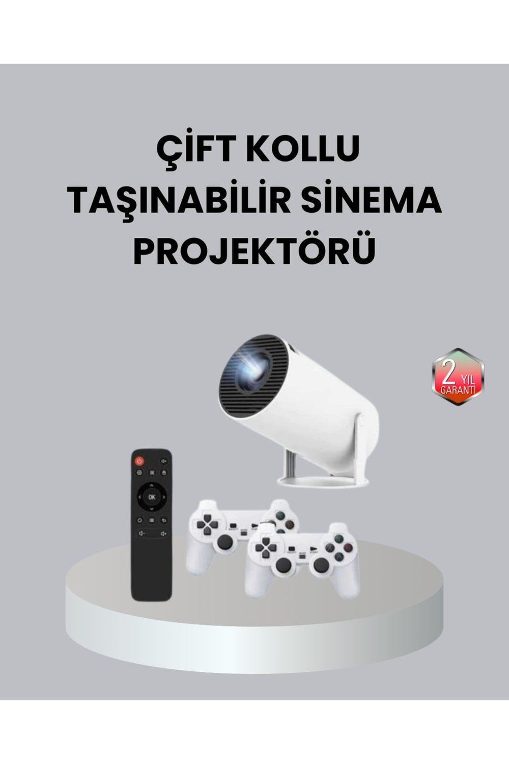 4K Wi-Fi 6 Projeksiyon Cihazı – 10.000+ Oyun Desteği, Kablosuz Bağlantı ve Çoklu Giriş Portl