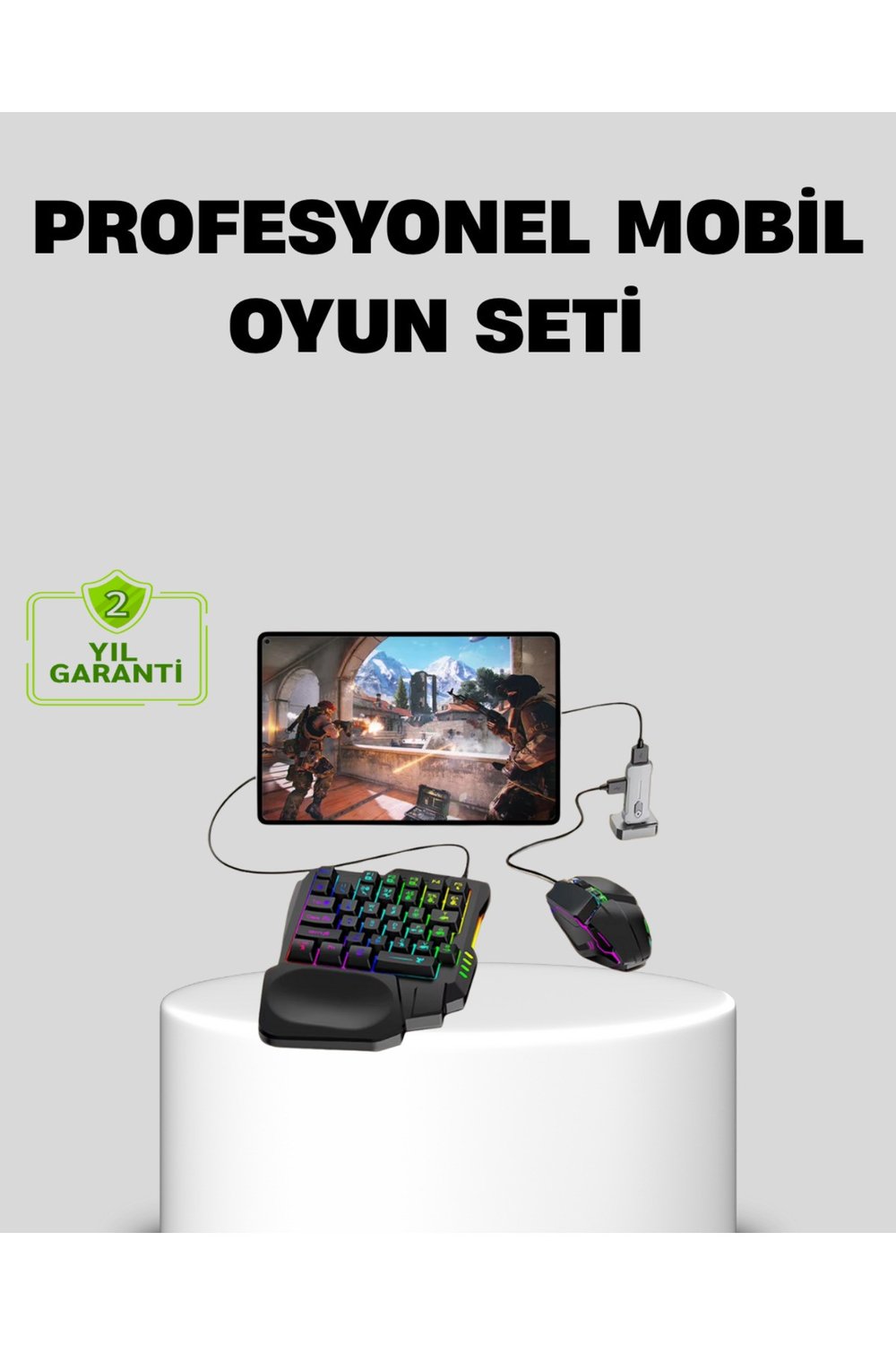 5’i 1 Arada Mobil Oyun Seti Bluetooth 5.3 Klavye Mouse Dönüştürücü Gaming Kit