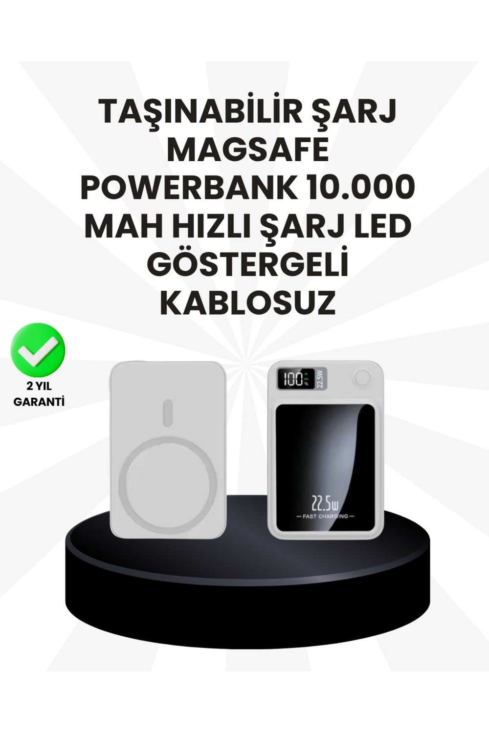 5000mAh / 10000mAh Kapasiteli Manyetik USB-C ve Kablosuz Powerbank