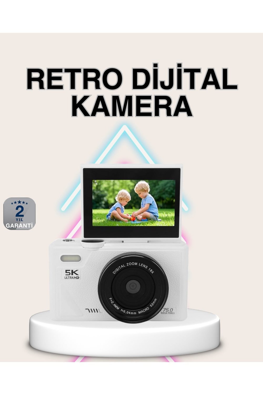 5K Dijital Kamera Otofokus WiFi Aktarım ve 18x Dijital Zoom