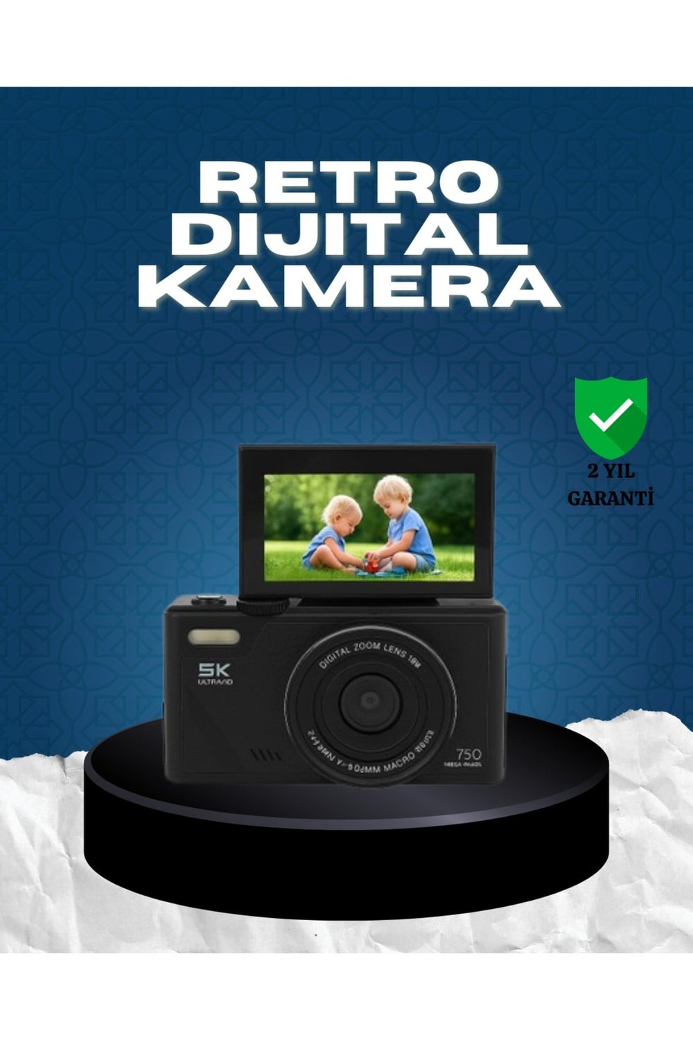 5K UHD Dijital Kamera 75MP Sensör 18x Zoom Stabilizasyonlu