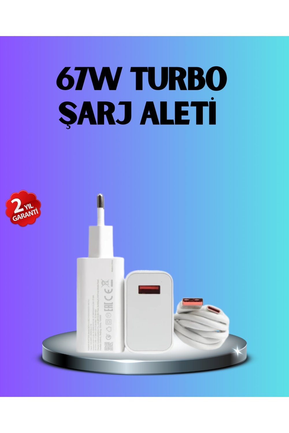67 Watt Type C Hızlı Şarj Başlık Xiaomi Black Shark Uyumlu