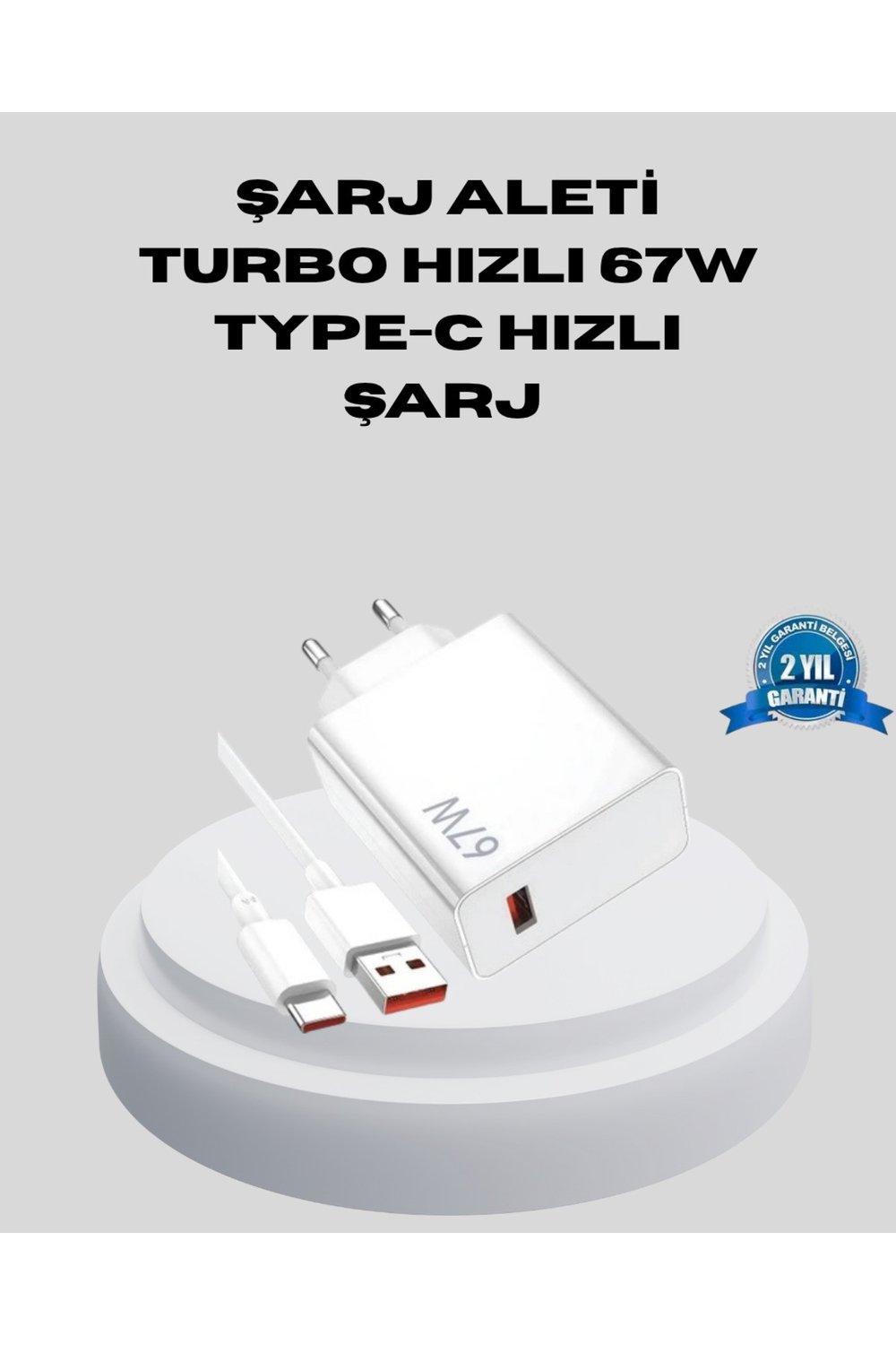 67W Type-C Turbo Şarj Cihazı – Aşırı Akım ve Isı Koruması, Seyahat Uyumlu