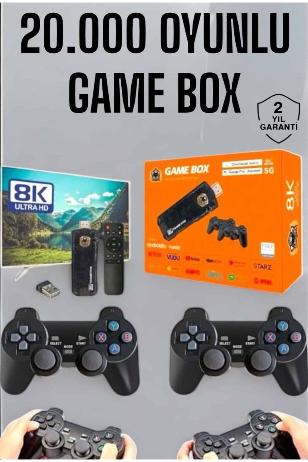 8K Premium 20.000 Oyunlu Gamebox TV Uyumlu IPTV TV box