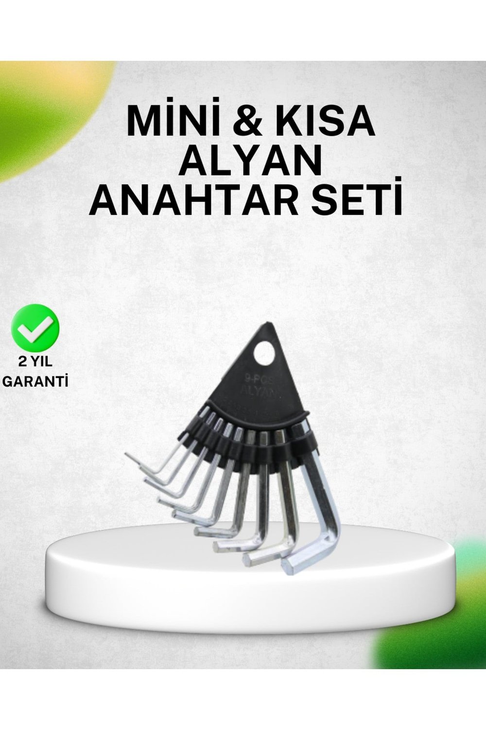 9 Parça Alyan Anahtar Seti Isıl İşlem Görmüş Dayanıklı Çelik
