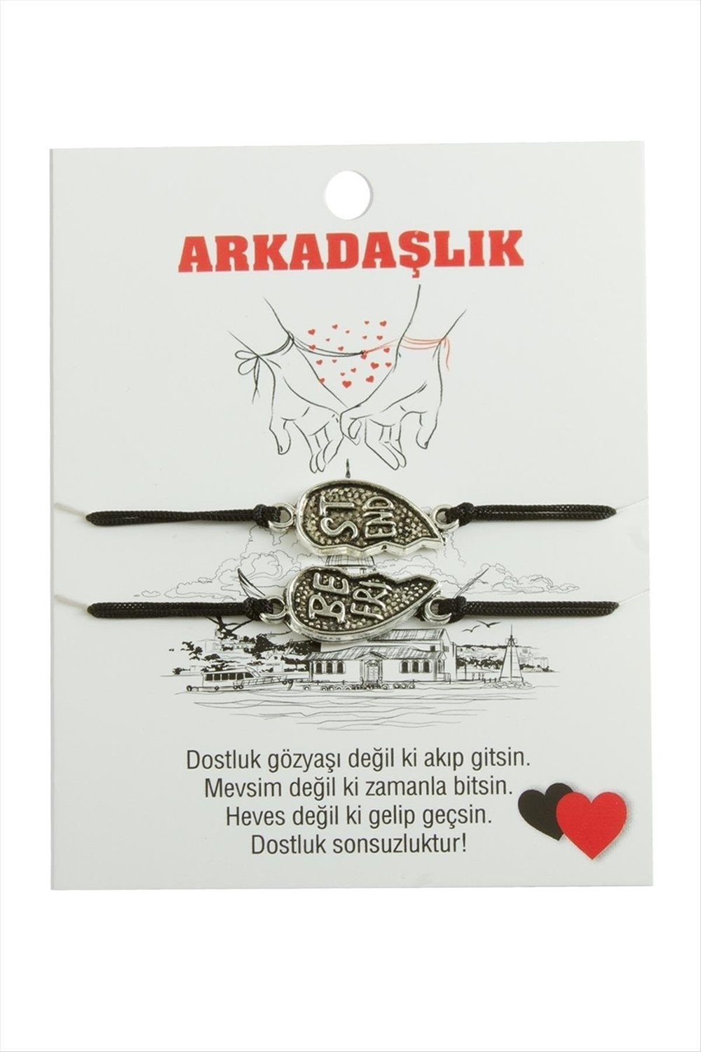AhEs Shopping Best Friends Arkadaş Deri Bileklik