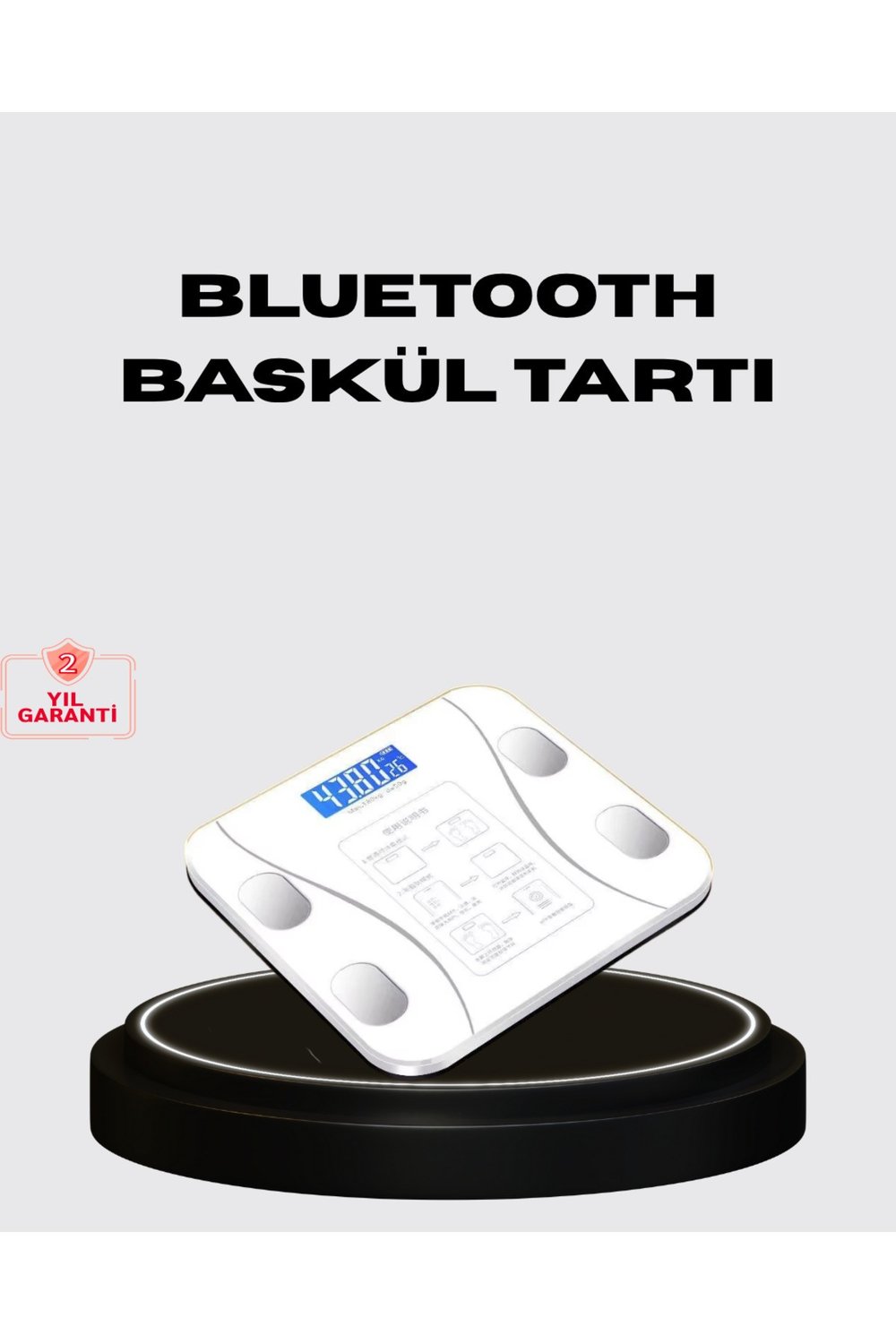 Akıllı Dijital Baskül – Bluetooth Bağlantılı, 8 Ölçüm Verili, Akıllı Vücut Analiz Tart
