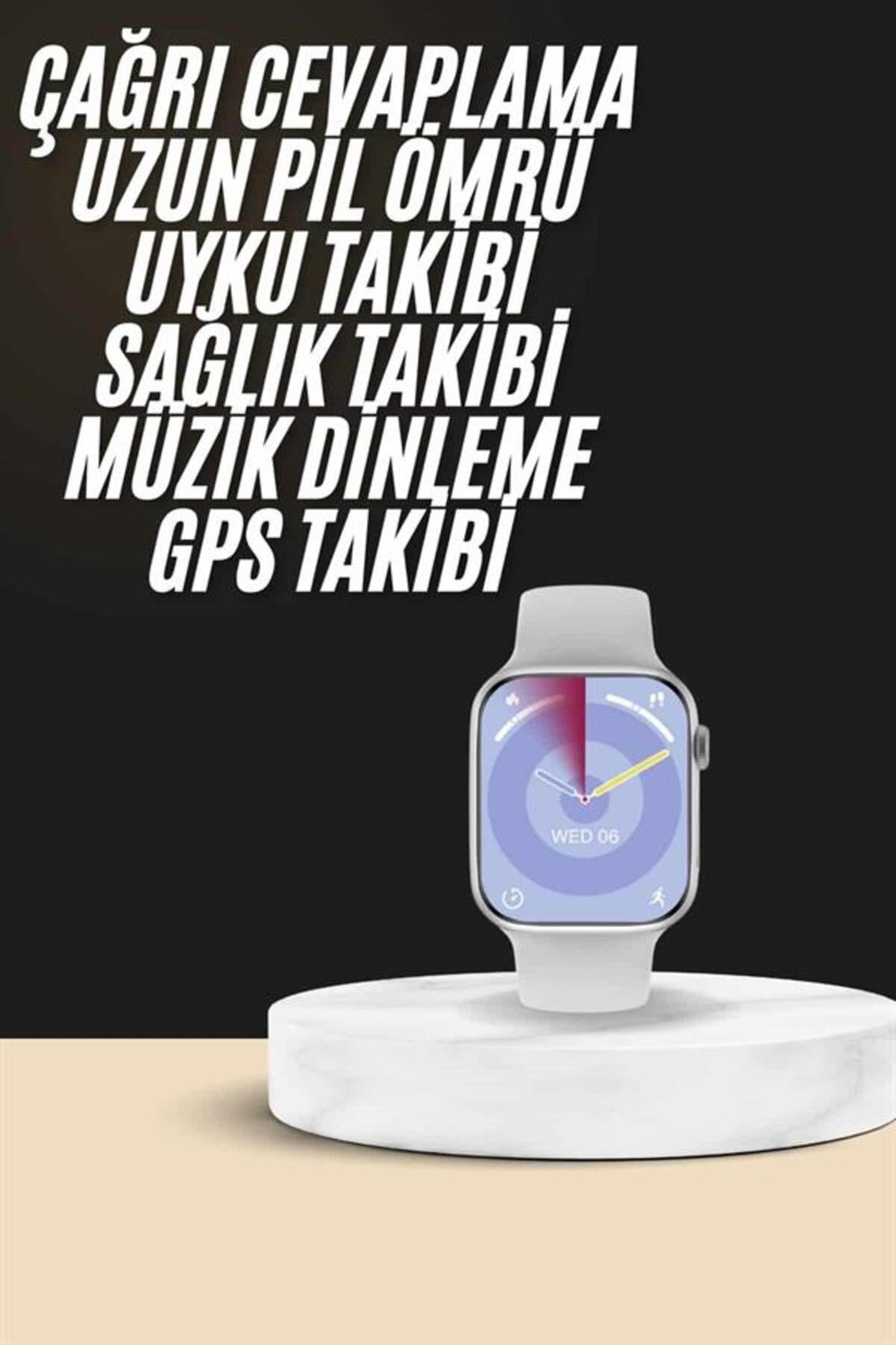 Akıllı Saat Kulaklık Hediyeli Uyku ve Sağlık Takibi Yapabilen Uzun Ömürlü