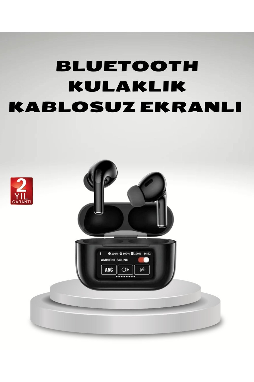 Aktif Gürültü Engelleme (Anc) Kablosuz Bluetooth Kulaklık – Dijital Ekranlı, Dokunmatik Ve Uzun Pil