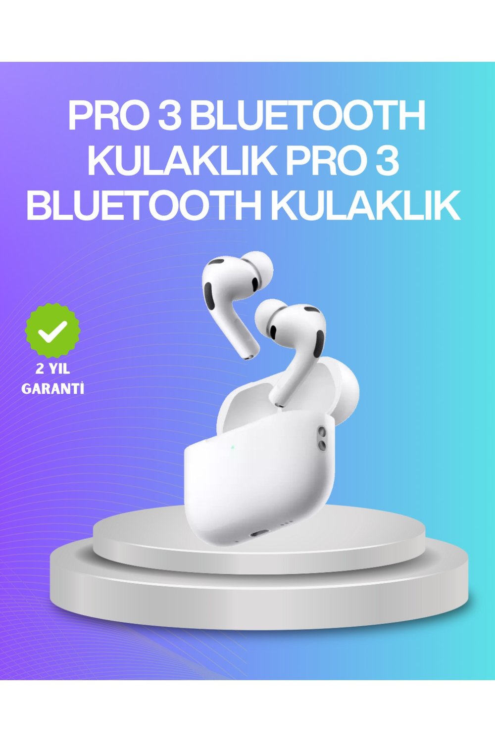 Aktif Gürültü Engelleyici Kablosuz Bluetooth Kulaklık – Şarj Kutulu, Uzun Ömürlü