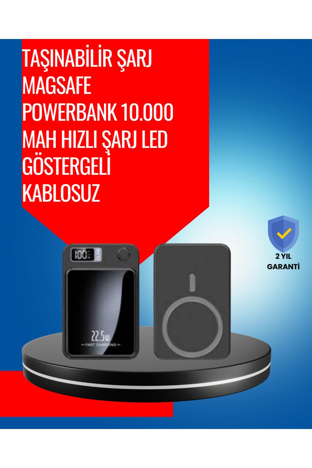 Alüminyum Alaşımlı, 20W PD Hızlı Şarj ve Manyetik Kablosuz Powerbank