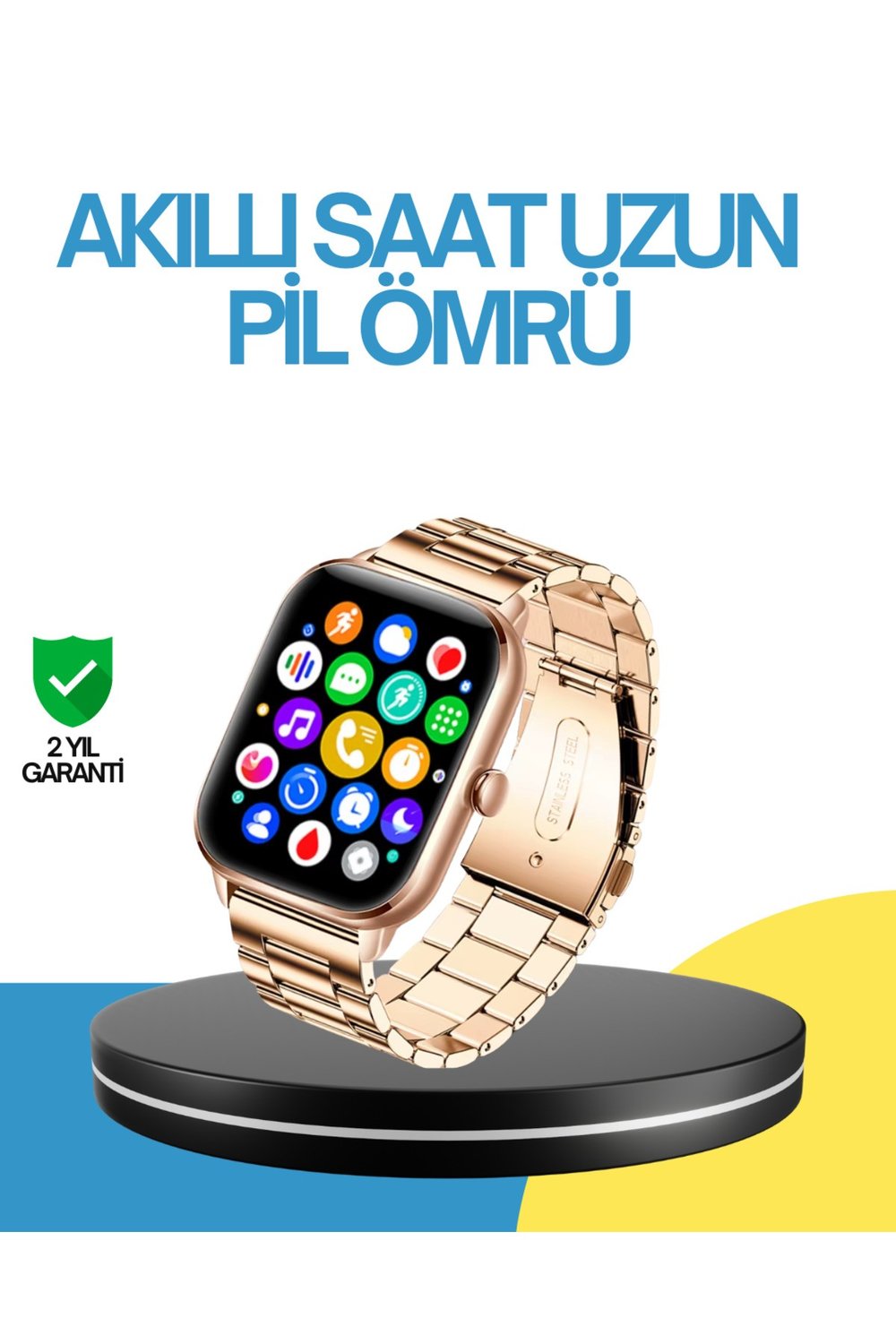 AMOLED Ekranlı Türkçe Menülü Akıllı Saat Bluetooth Görüşmeli