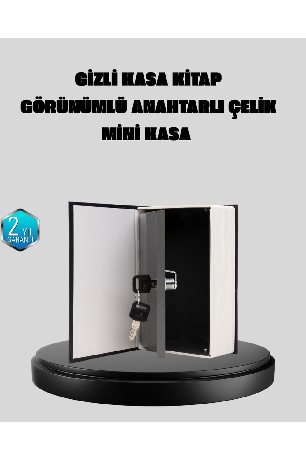 Anahtarlı Gizli Kitap Kasa – Metal İç Yapı, Kamuflajlı Sözlük Tasarım