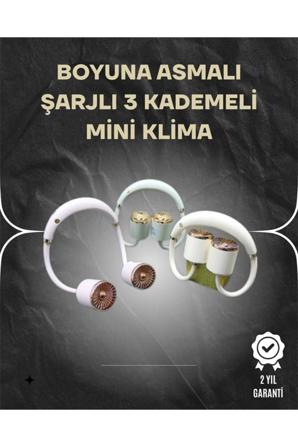 Asılabilir Mini Boyun Fanı | 1000Mah Şarjlı, Turbo Güçlü Rüzgar