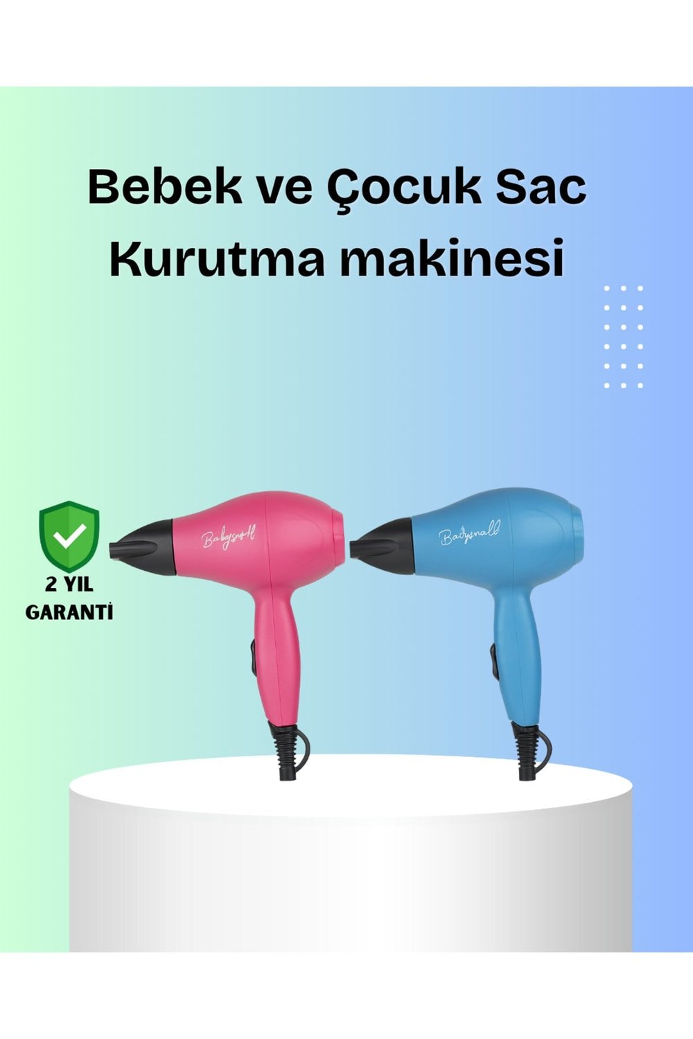 Bebek Dostu Mini Fön – Statik Elektrik Azaltıcı Anion Teknolojisi