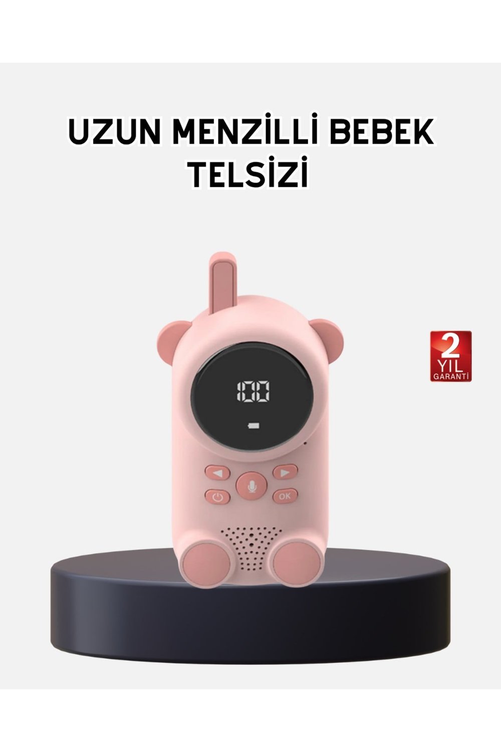 Bebek Telsizi LCD Ekran VOX İki Yönlü İletişim USB Şarj Hafif